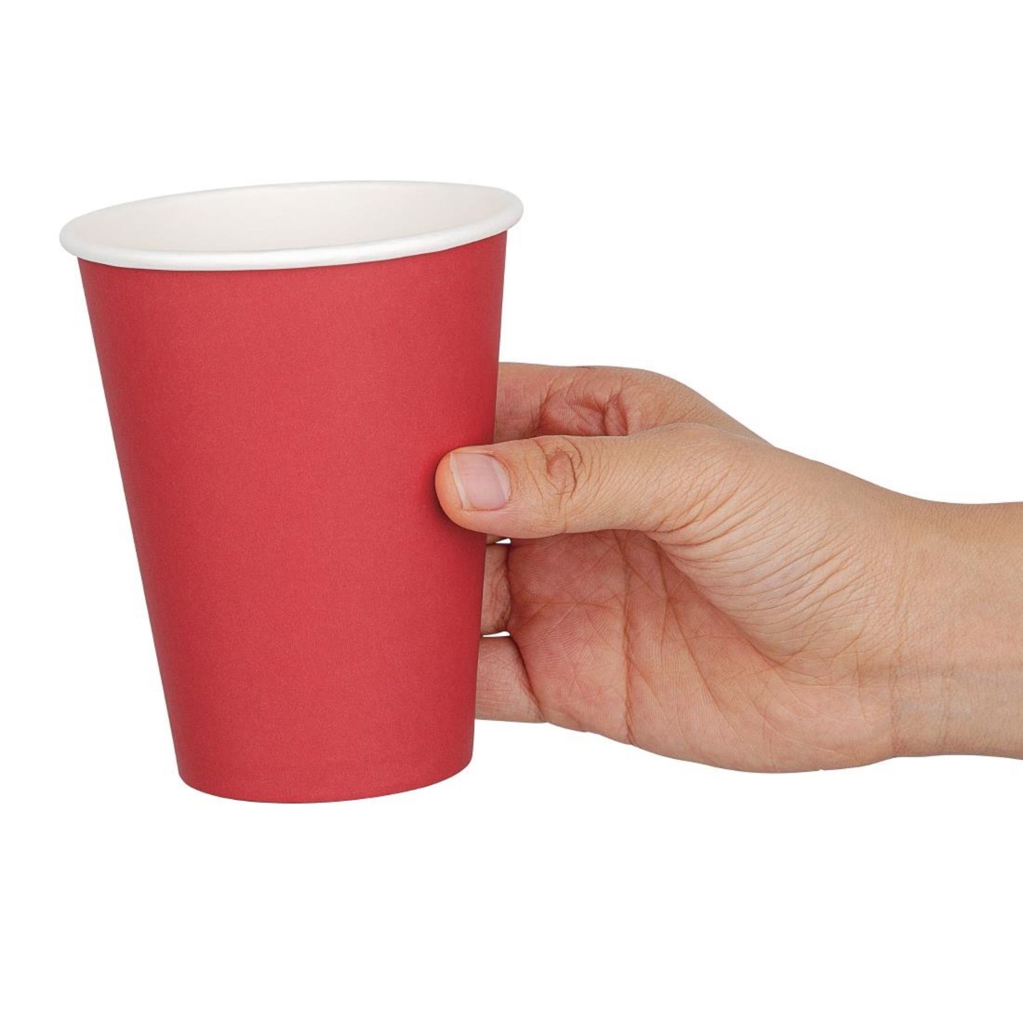 Picture of Fiesta Recyclable Single Wall Takeaway Coffee Cups Red 340ml / 12oz (50 Pack)
