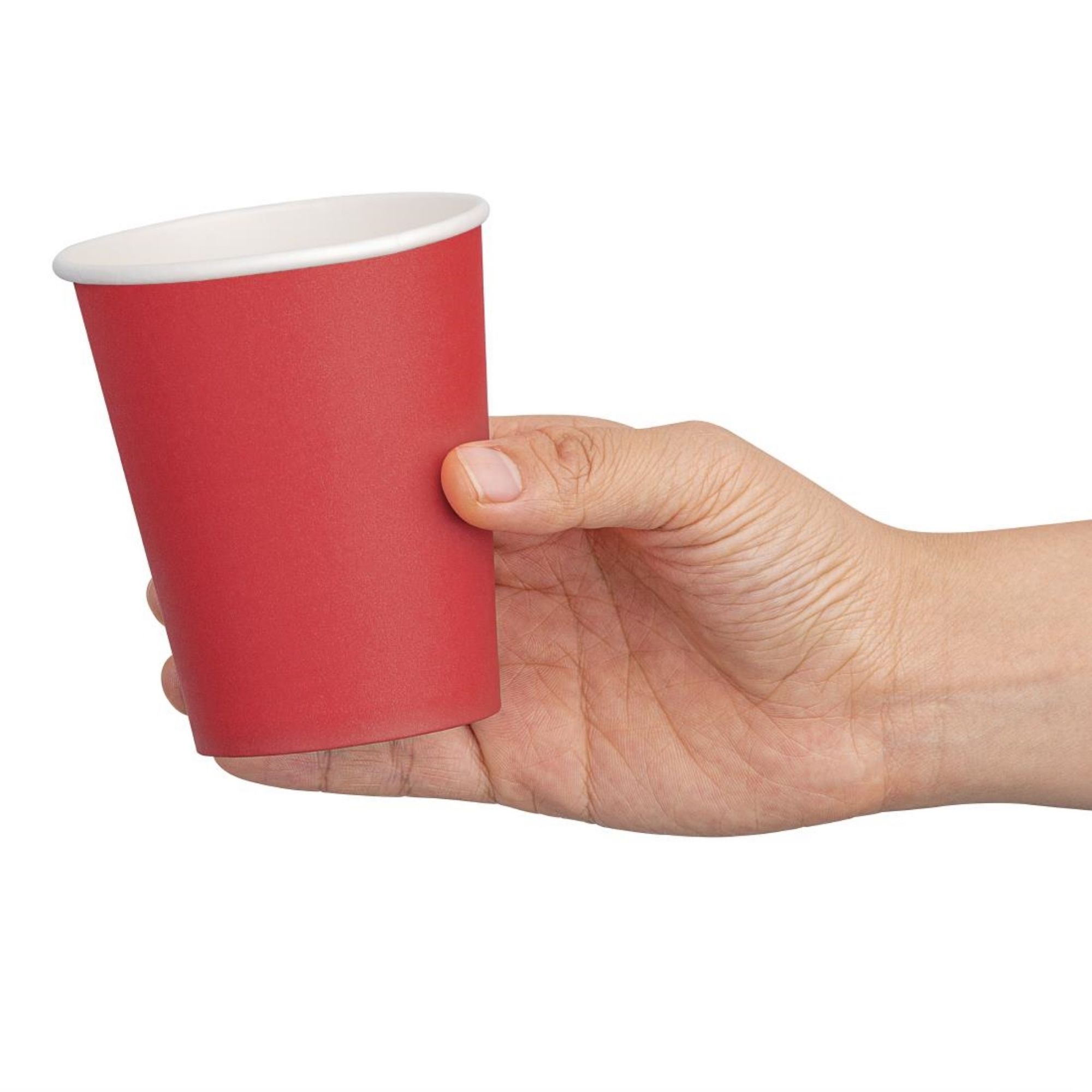 Picture of Fiesta Recyclable Single Wall Takeaway Coffee Cups Red 225ml / 8oz (1000 Pack)
