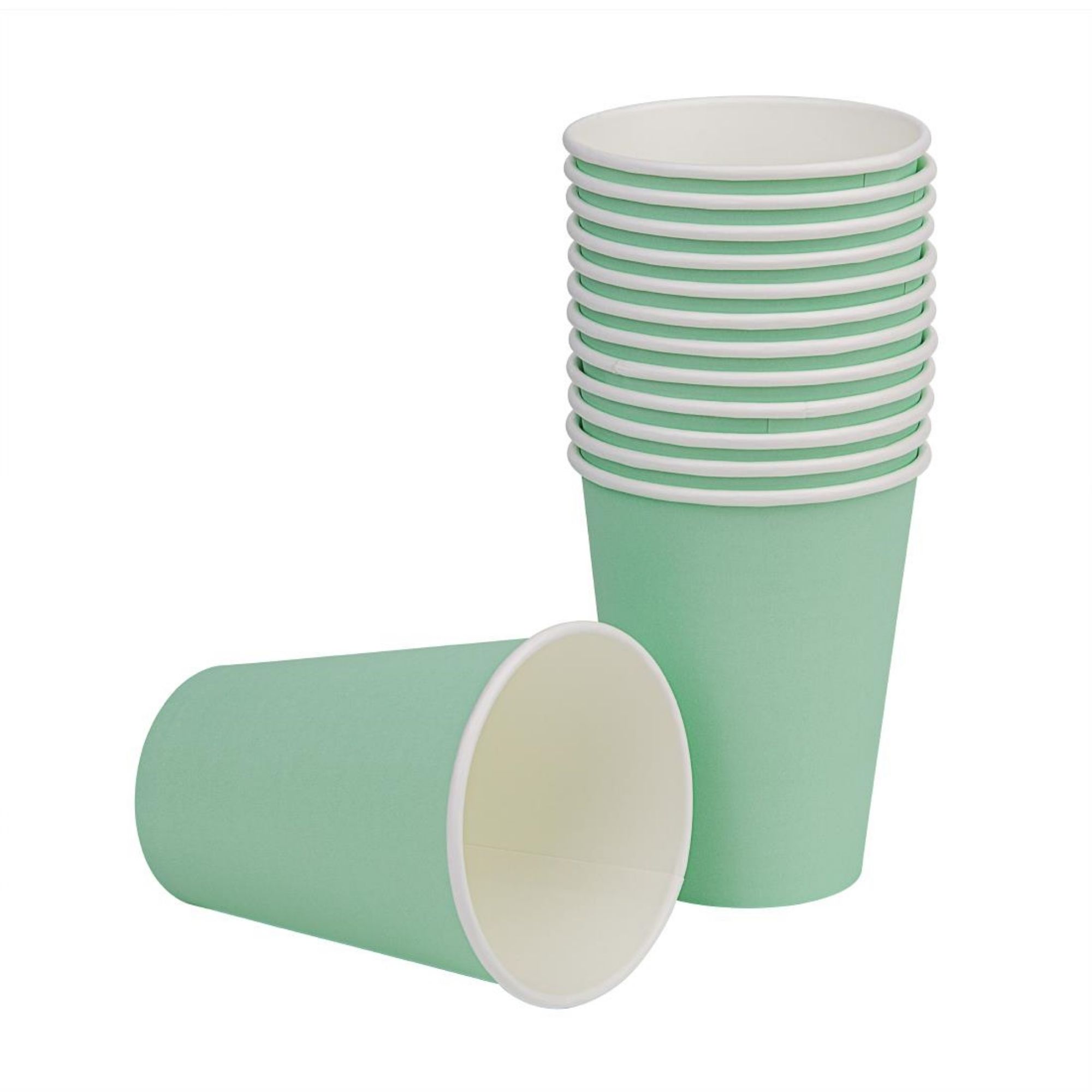 Picture of Fiesta Recyclable Single Wall Takeaway Coffee Cups Turquoise 340ml (50 Pack)