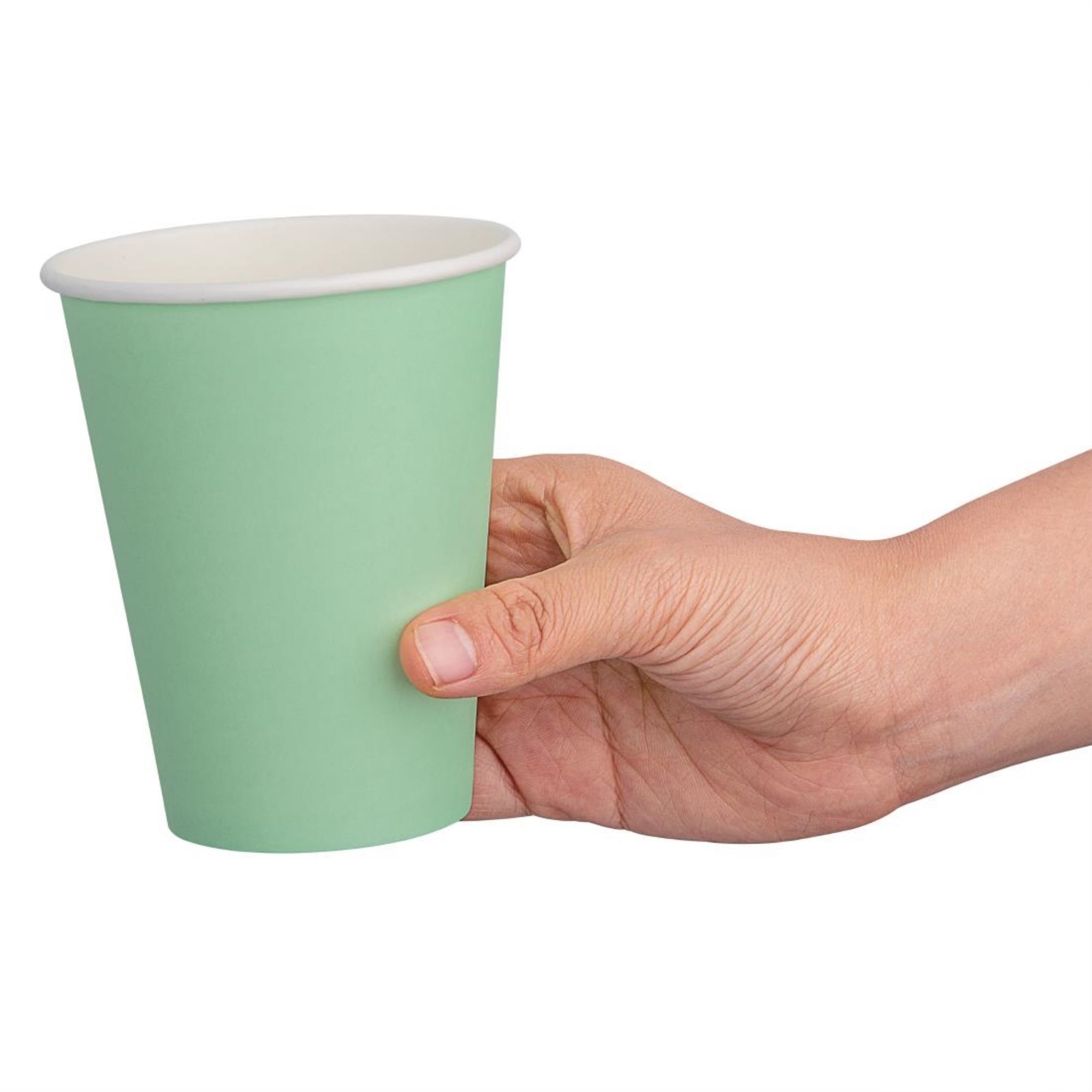 Picture of Fiesta Recyclable Single Wall Takeaway Coffee Cups Turquoise 340ml (50 Pack)