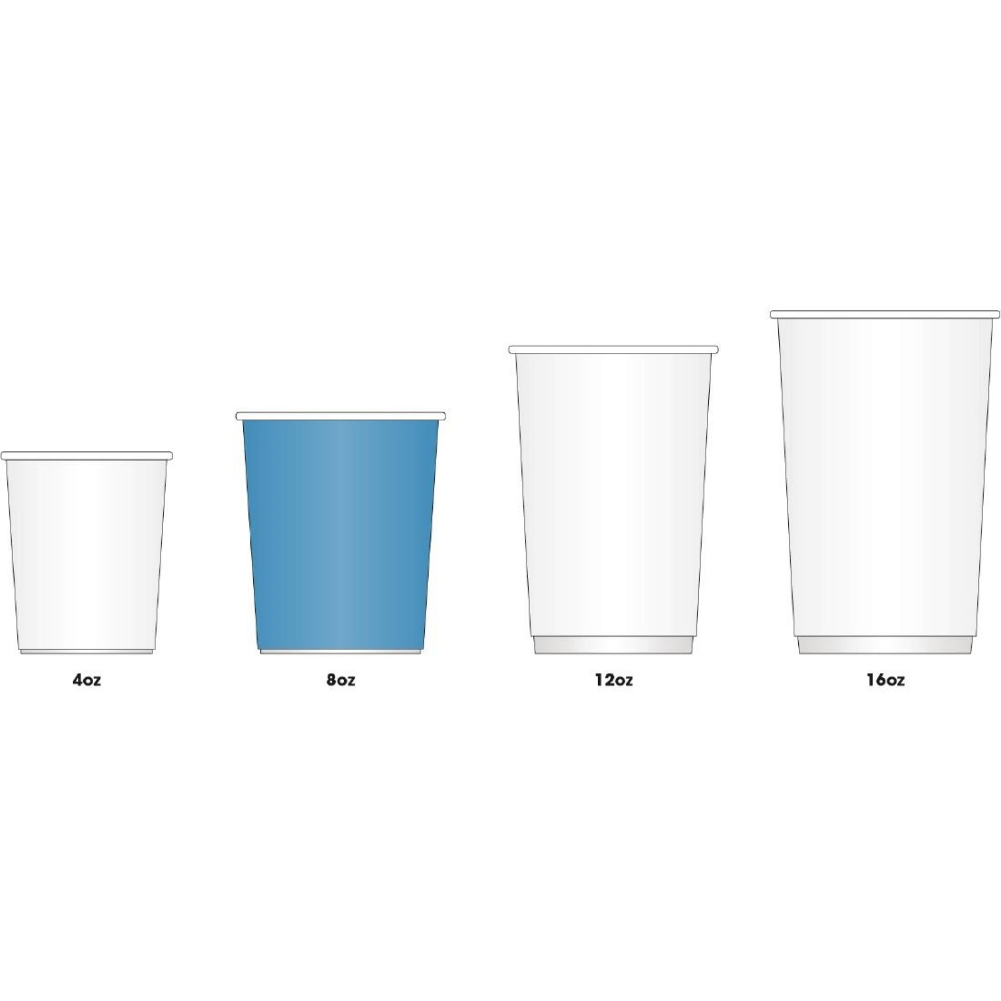 Picture of Fiesta Recyclable Coffee Cups Single Wall Turquoise 225ml / 8oz (50 Pack)