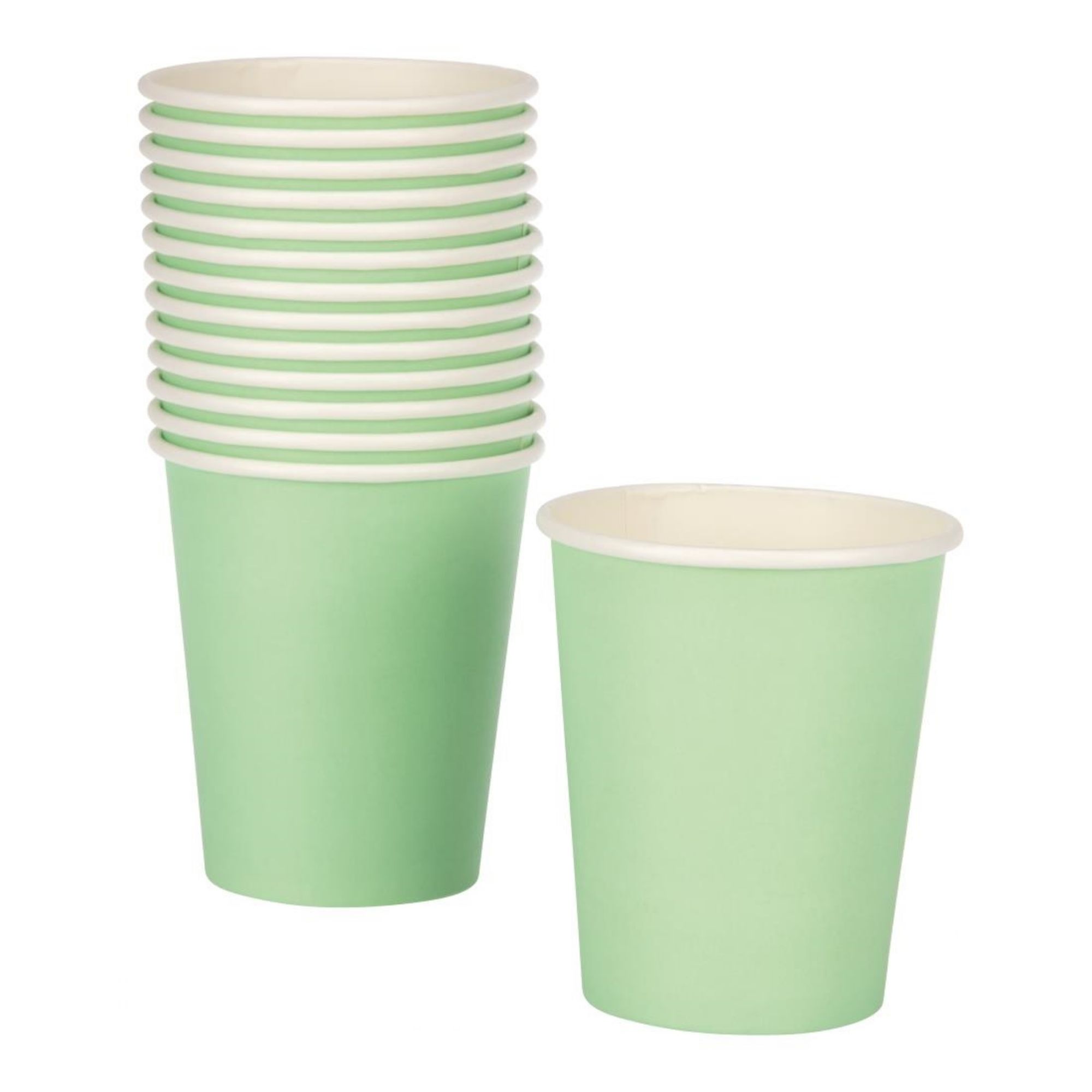 Picture of Fiesta Recyclable Coffee Cups Single Wall Turquoise 225ml / 8oz (50 Pack)