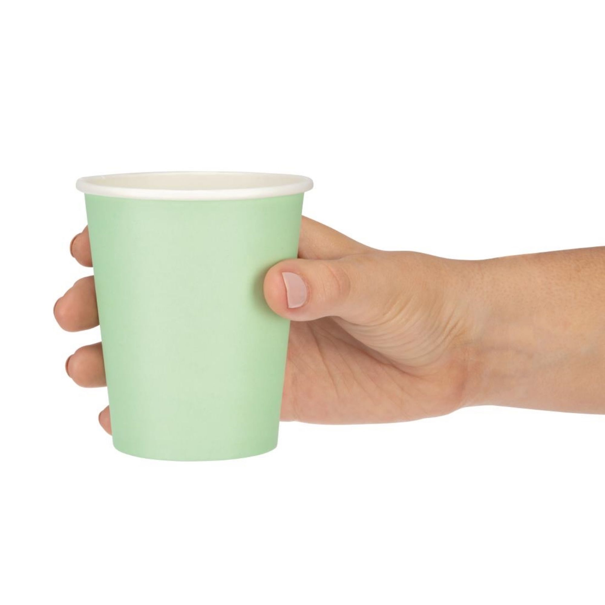 Picture of Fiesta Recyclable Coffee Cups Single Wall Turquoise 225ml / 8oz (1000 Pack)