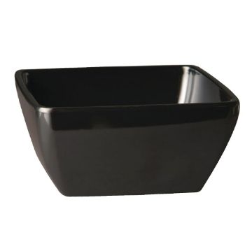 Picture of APS Pure Melamine Black Square Bowl 250mm
