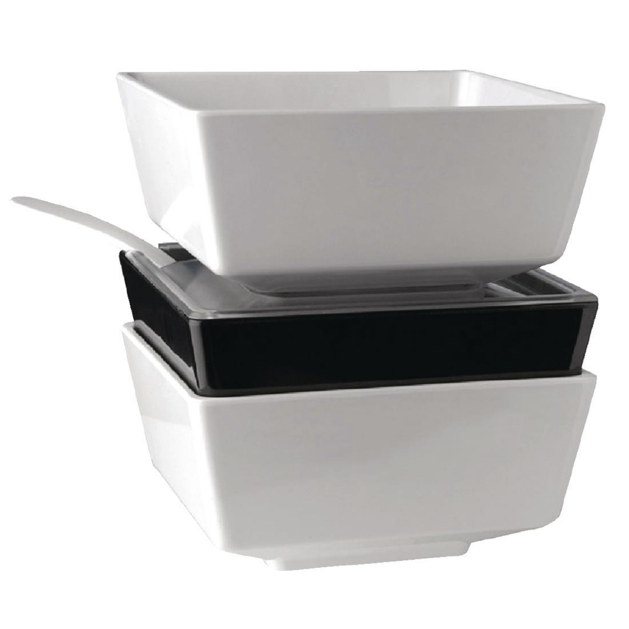 Picture of APS Float White Square Bowl 7in