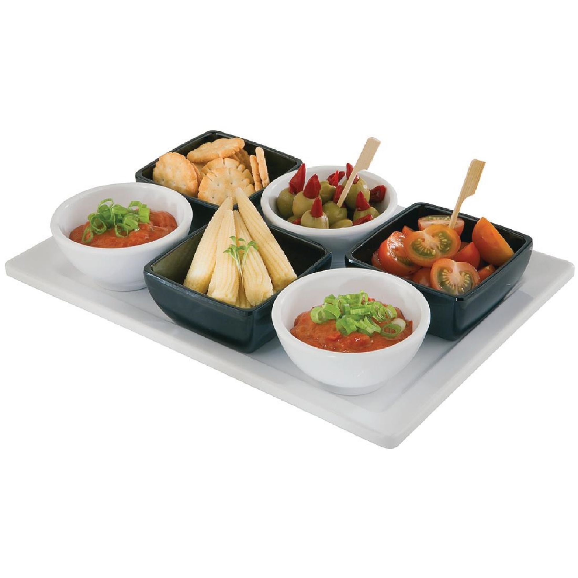 Picture of APS Pure Melamine Black Square Mini Bowl