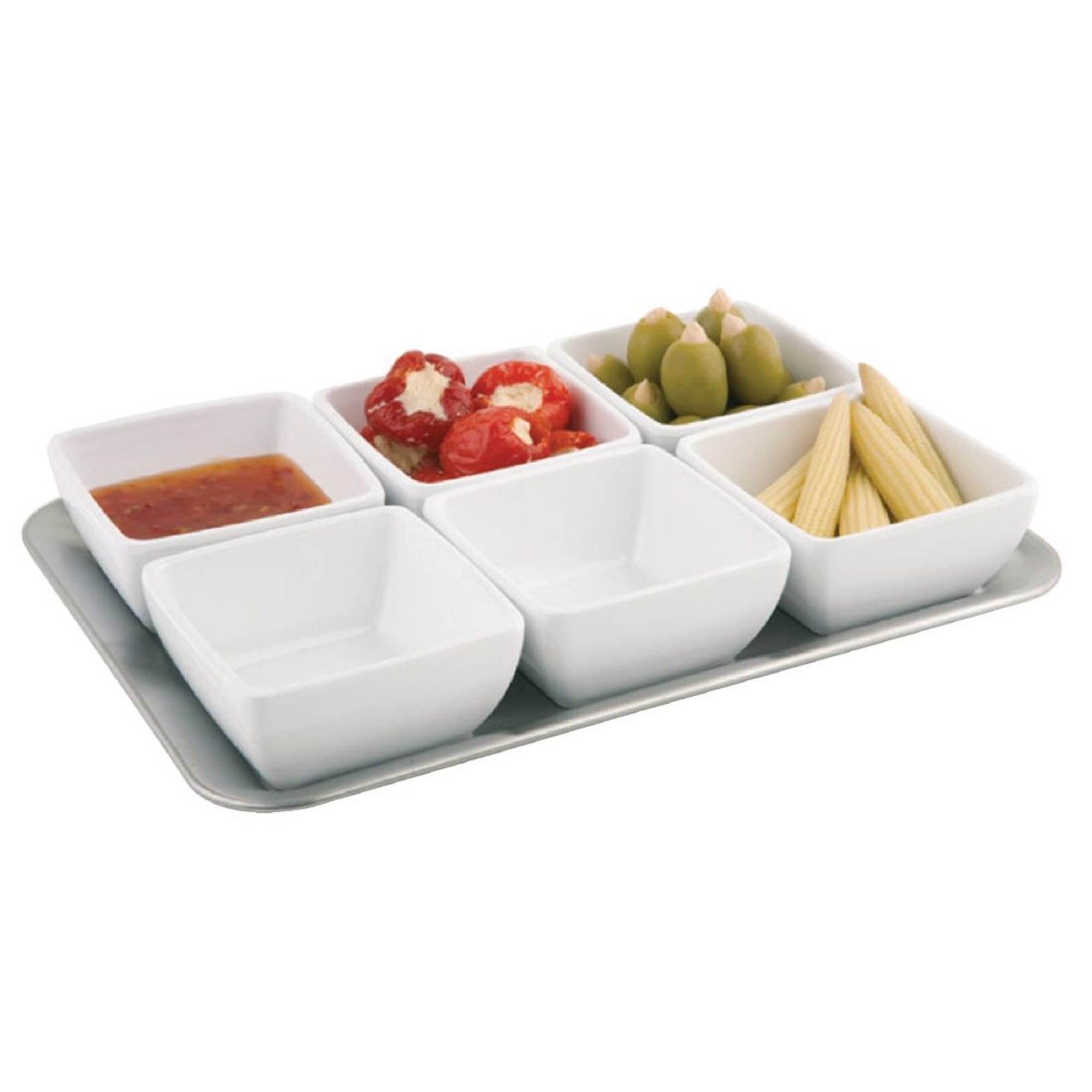 Picture of APS Pure Melamine White Square Mini Bowl