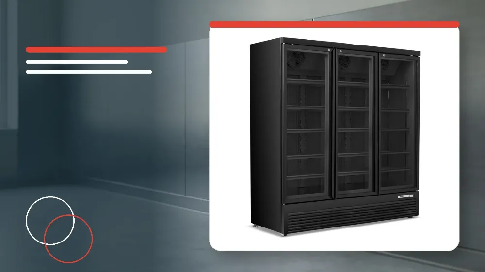 Blizzard BMF3 Triple Hinged Glass Door Display Freezer Specification and Feature Guide