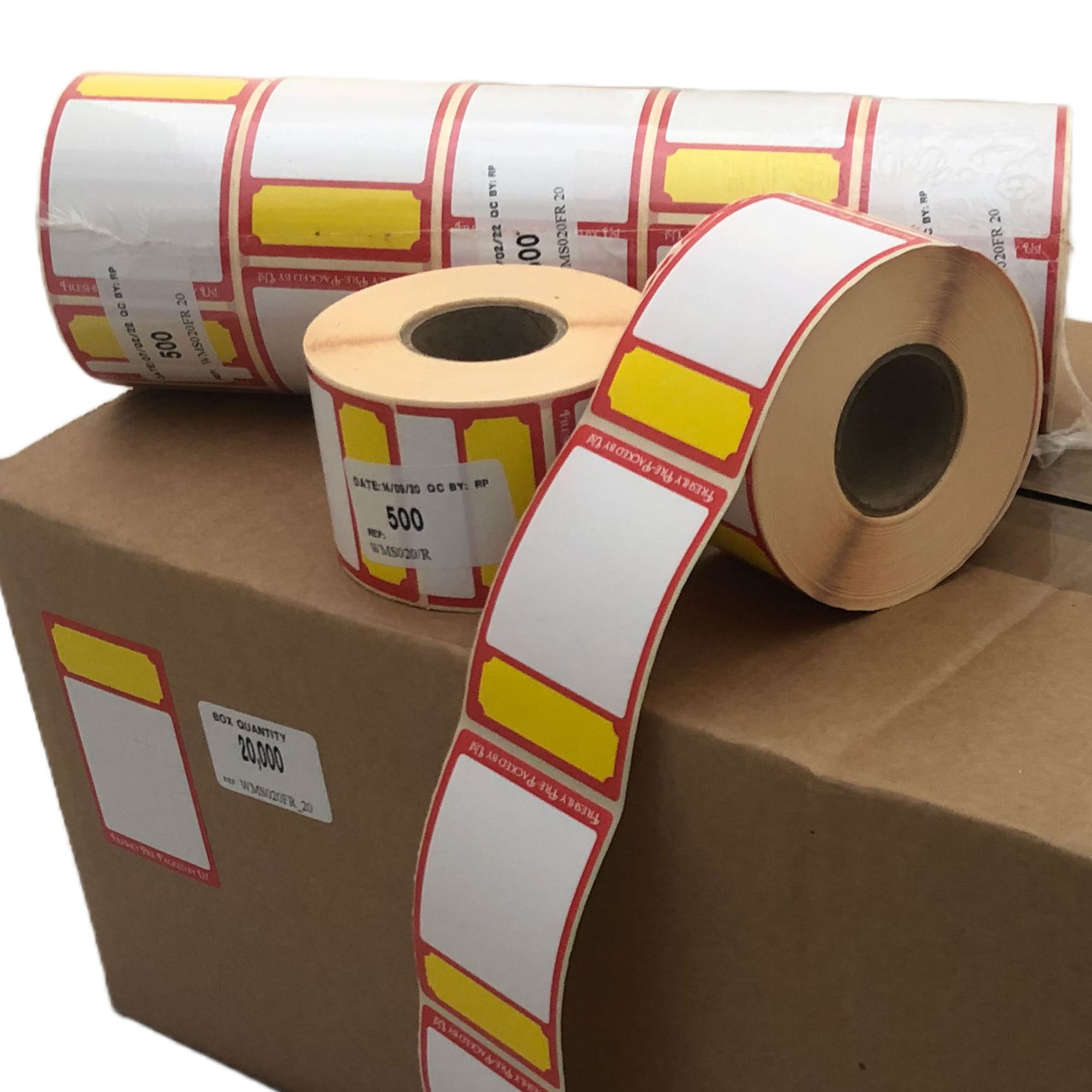 Picture of WMS020F Red Freezer Labels 58 x 86mm - 5,000 labels, 10 rolls