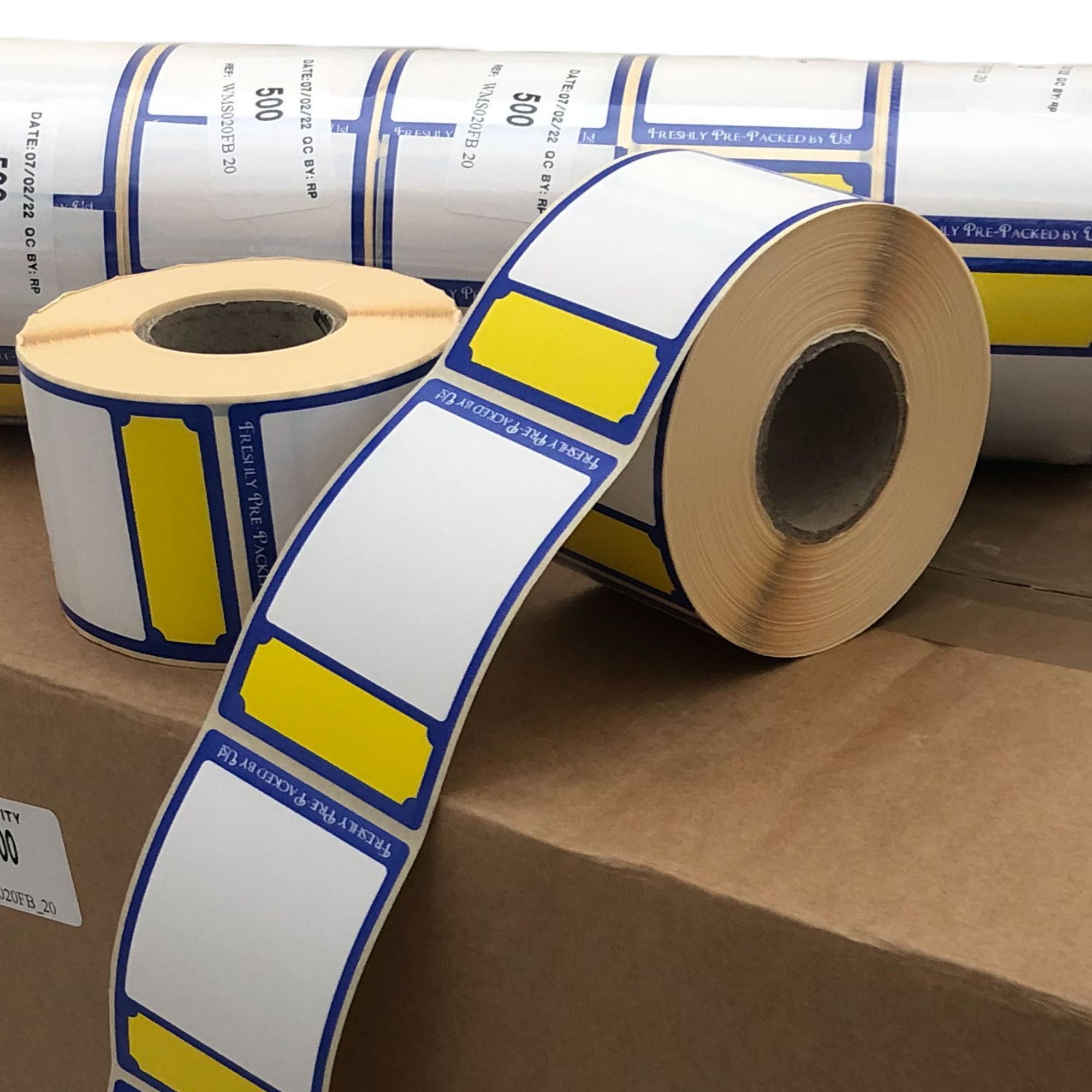 Picture of WMS020F Blue Freezer Labels 58 x 86mm - 5,000 labels, 10 rolls