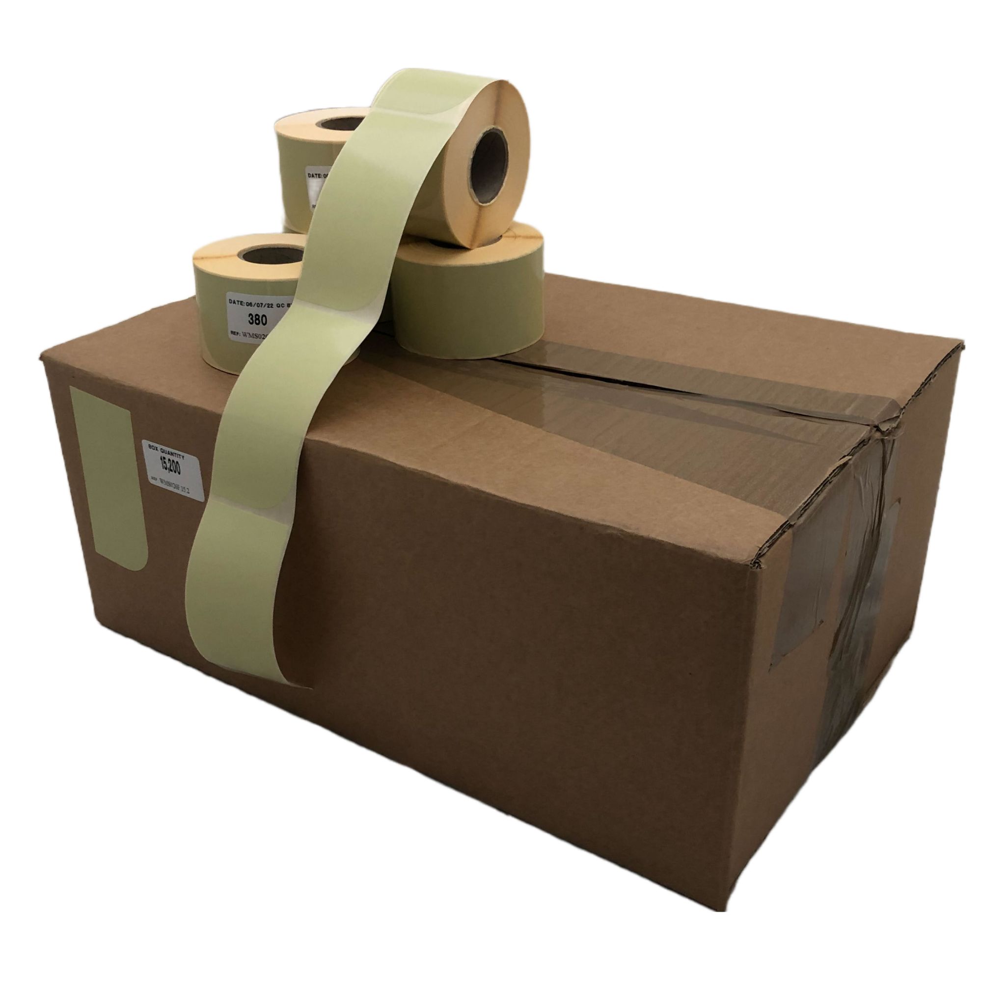 Picture of WMS027F (Size: 58x125mm) box of 15,200 Cream Labels