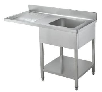 Picture of Chefs Range STD02D146R 1400mm Dishwasher sink left hand drainer with mixer tap & waste fittings